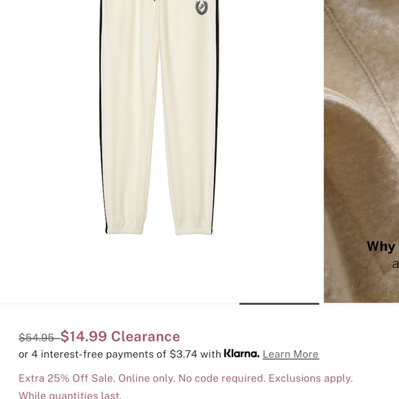 Like new! 3 piece Victoria secret sweatsuit. Pant, top & matching sports bra.🩵 - Picture 5 of 7